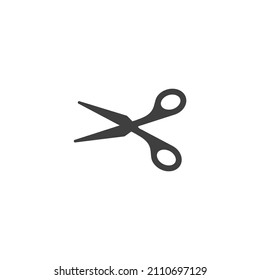 Vector sign of the Scissors symbol is isolated on a white background. Scissors icon color editable.