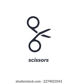 Vector sign scissors symbol is isolated on a white background. icon color editable.