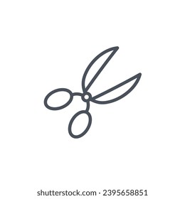 Vektorzeichen des Scheren-Symbols einzeln auf weißem Hintergrund. Symbolfarbe editierbar.