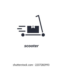 Vector sign scooter symbol is isolated on a white background. icon color editable.