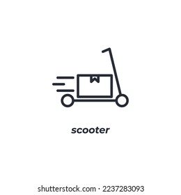 Vector sign scooter symbol is isolated on a white background. icon color editable.