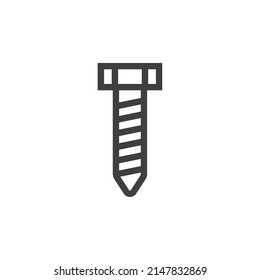Vector sign of the screw symbol is isolated on a white background. screw icon color editable.