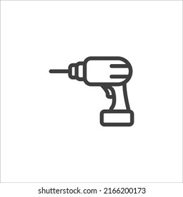Signo vectorial del símbolo del destornillador aislado en un fondo blanco. color del icono del destornillador modificable.