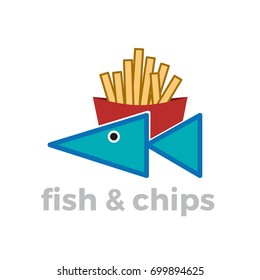 Vector sign seafood restaurant, fish and chips