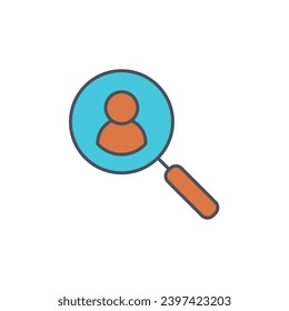 Vector sign of the search symbol isolated on a white background. icon color editable.
