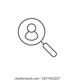 Signo vectorial del símbolo de búsqueda aislado en un fondo blanco. color de icono modificable.