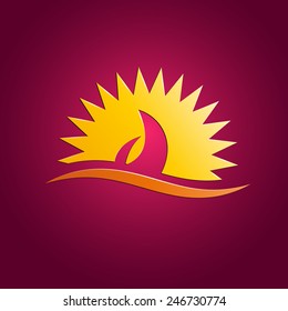 Vector sign seaside holidays with sailboat