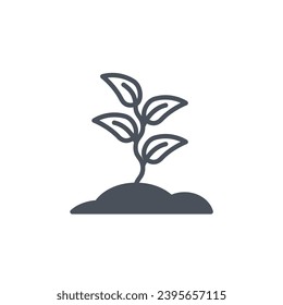 Vector sign of the seedling symbol isolated on a white background. icon color editable.