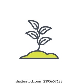 Vector sign of the seedling symbol isolated on a white background. icon color editable.