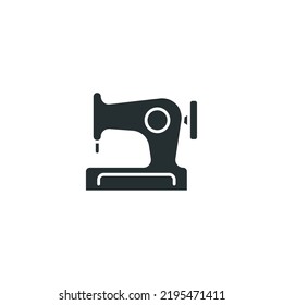 Vector sign of sewing machine symbol is isolated on a white background. sewing machine icon color editable.