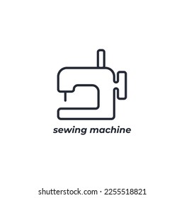 Vector sign sewing machine symbol is isolated on a white background. icon color editable.