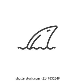 Vector sign of the shark fin symbol is isolated on a white background. shark fin icon color editable.