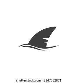 Vector sign of the shark fin symbol is isolated on a white background. shark fin icon color editable.