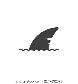 Vector sign of the shark fin symbol is isolated on a white background. shark fin icon color editable.