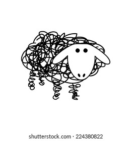 Vector sign sheep and wool