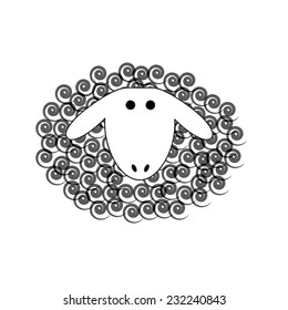 Vector sign sheep and wool