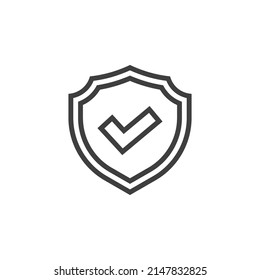 Vector sign of the shield symbol is isolated on a white background. shield icon color editable.