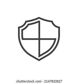 Vector sign of the shield symbol is isolated on a white background. shield icon color editable.