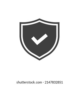 Vector sign of the shield symbol is isolated on a white background. shield icon color editable.