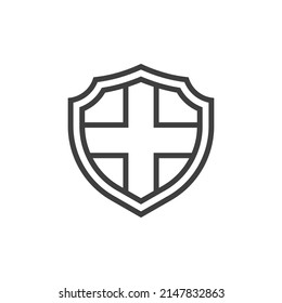 Vector sign of the shield symbol is isolated on a white background. shield icon color editable.