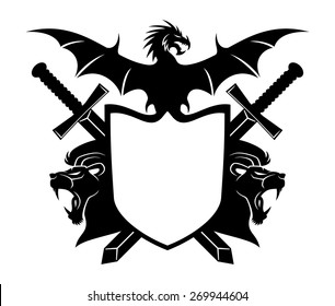 Vector sign. Shield for your text.