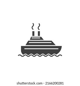 Vector sign of the ship symbol is isolated on a white background. ship icon color editable.