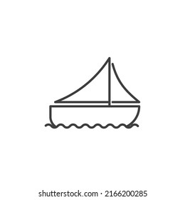 Vector sign of the ship symbol is isolated on a white background. ship icon color editable.
