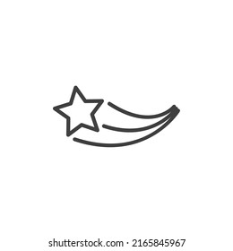 Vector sign of the Shooting Star symbol is isolated on a white background. Shooting Star icon color editable.
