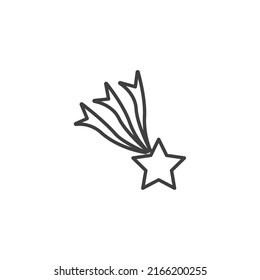 Vector sign of the Shooting Star symbol is isolated on a white background. Shooting Star icon color editable.