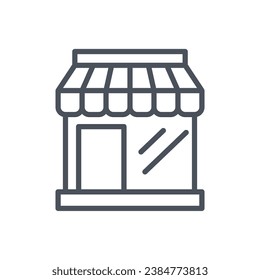 Signo vectorial del símbolo de la tienda aislado en un fondo blanco. color de icono modificable.