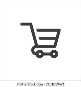 Vector sign of the shopping cart symbol is isolated on a white background. shopping cart icon color editable.
