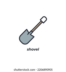El símbolo vectorial de la pala está aislado en un fondo blanco. color de icono modificable.