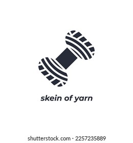 Vector sign skein of yarn symbol is isolated on a white background. icon color editable.