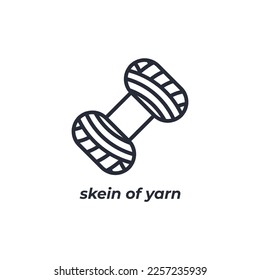Vector sign skein of yarn symbol is isolated on a white background. icon color editable.