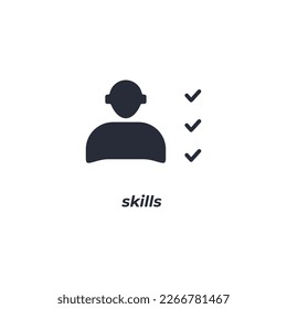Vector sign skills symbol is isolated on a white background. icon color editable.