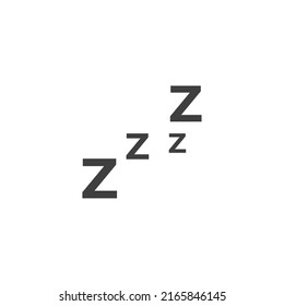 Vector sign of the sleeping symbol is isolated on a white background. sleeping icon color editable.