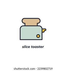 El símbolo de tostadora de corte de signos vectoriales está aislado en un fondo blanco. color de icono modificable.