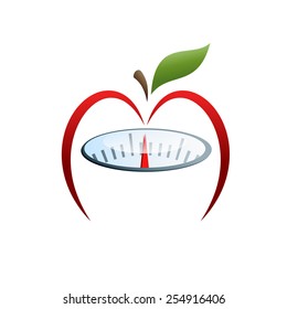 Vector sign slimming diet, apple