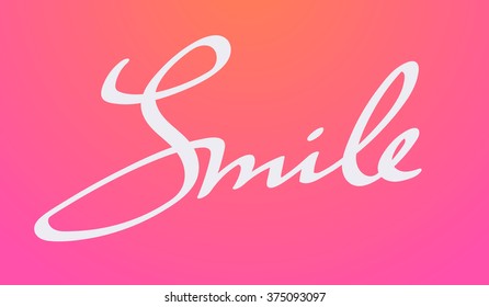 Vector sign "SMILE" on pink background