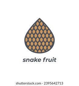 Vector sign of the snake fruit symbol isolated on a white background. icon color editable.