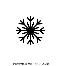 El signo vectorial del símbolo Snowflakes está aislado en un fondo blanco. Color del icono de copos de nieve editable.