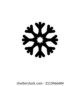 El signo vectorial del símbolo Snowflakes está aislado en un fondo blanco. Color del icono de copos de nieve editable.