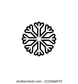Vector sign of the Snowflakes symbol is isolated on a white background. Snowflakes icon color editable.