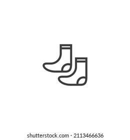 Vector sign of the socks symbol is isolated on a white background. socks icon color editable.