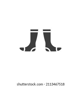 Das Vektorzeichen des Sockenzeichens ist einzeln auf weißem Hintergrund. Socken Symbol Farbe editierbar.