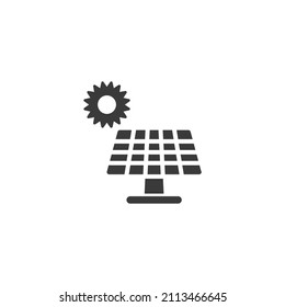 Vector sign of the solar panel Glyph symbol is isolated on a white background. solar panel Glyph icon color editable.