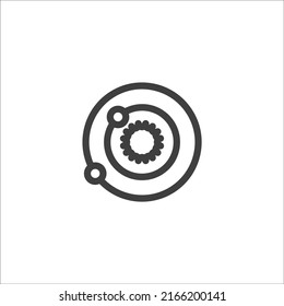 Vector sign of The Solar system symbol is isolated on a white background. Solar system icon color editable.
