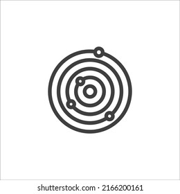 Vector sign of The Solar system symbol is isolated on a white background. Solar system icon color editable.
