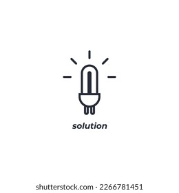 Vector sign solution symbol is isolated on a white background. icon color editable.