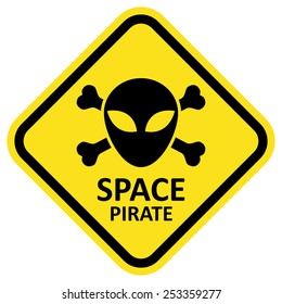 Vector sign space pirate. Format eps 10